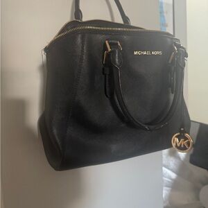 Michael Kors Elegant Black Tote with Gold Accents